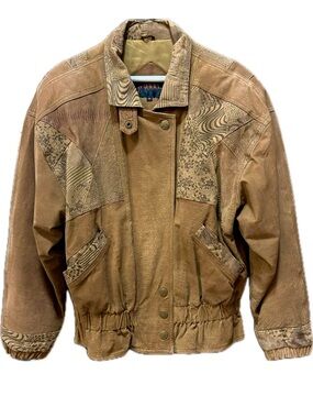 VTG Suede Jacket | floral & animal print details
